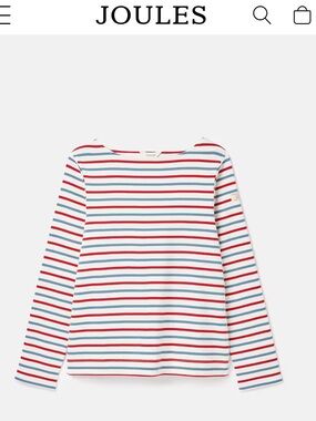 Joules Harbour Top with Red and Cornflower Blue Stripes! Size 18
